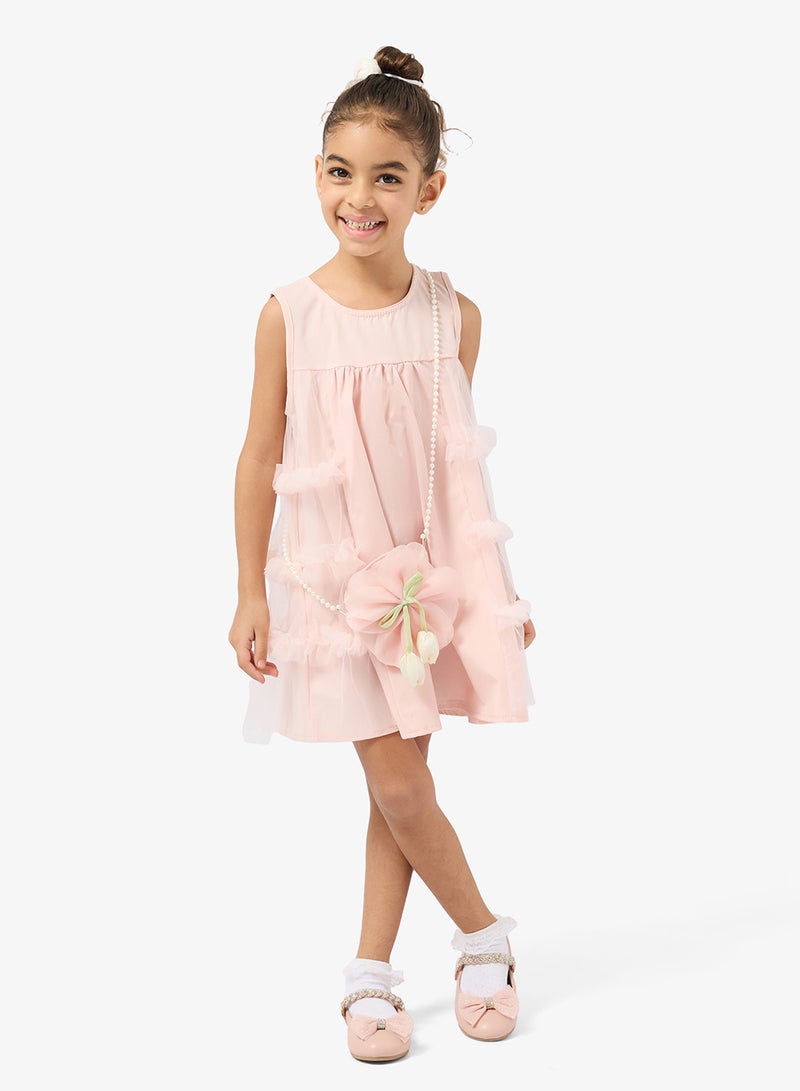 Pinata Pink Tulle Flower Occasion  Dress - Image 5